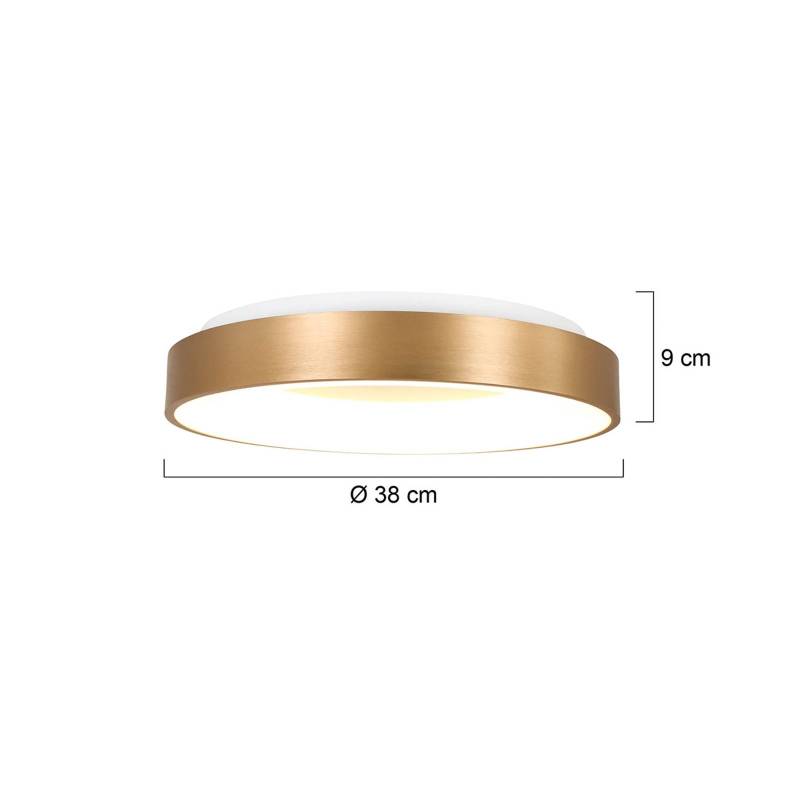 LED-Deckenleuchte Ringlede, 2.700 K, Ø 38 cm, gold, Metall von Steinhauer