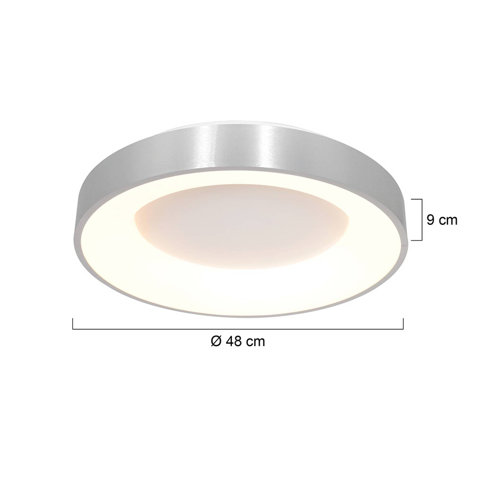 LED-Deckenleuchte Ringlede 2.700 K Ø 48 cm silber von Steinhauer