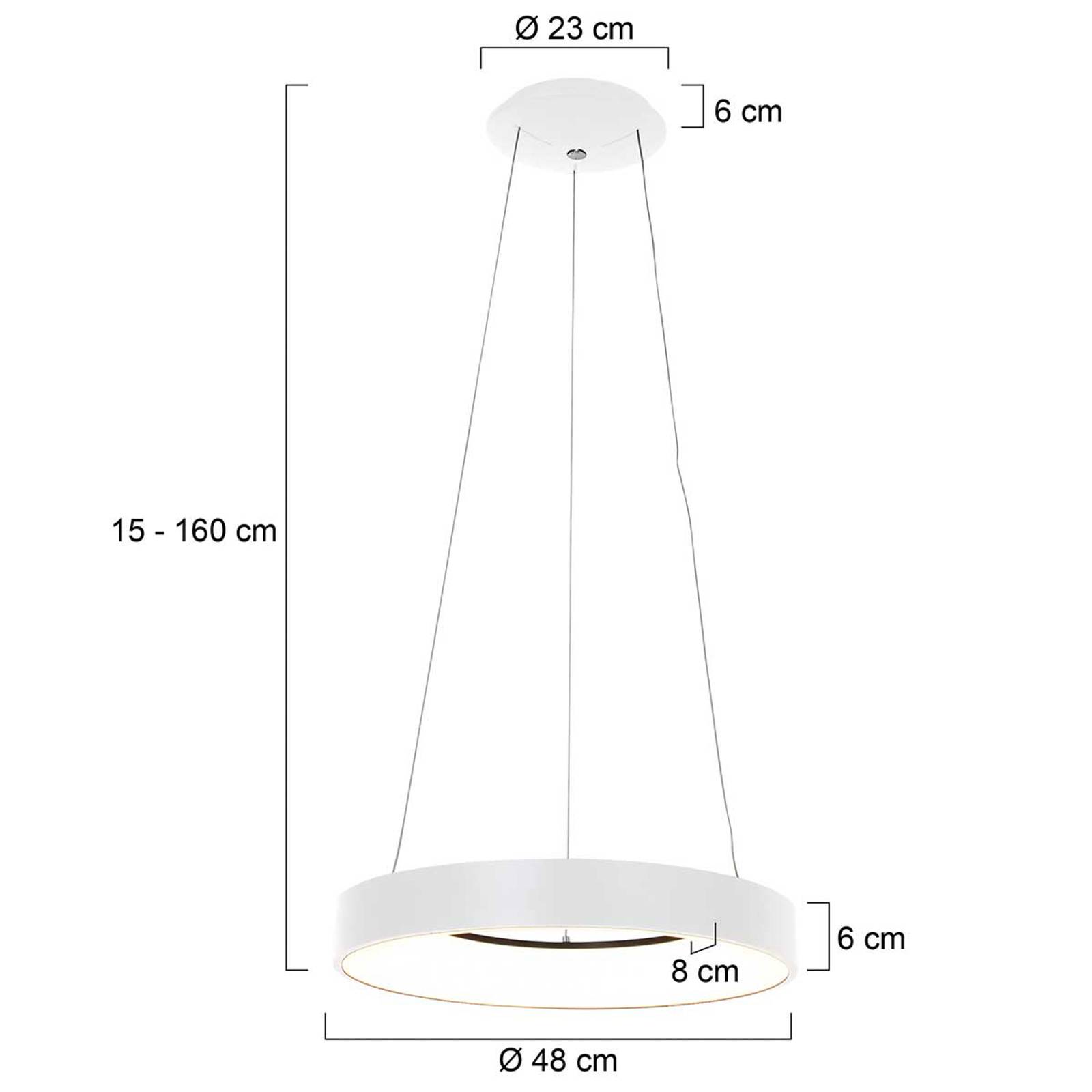 LED-Hängeleuchte Ringlede, Ø 48 cm weiß von Steinhauer