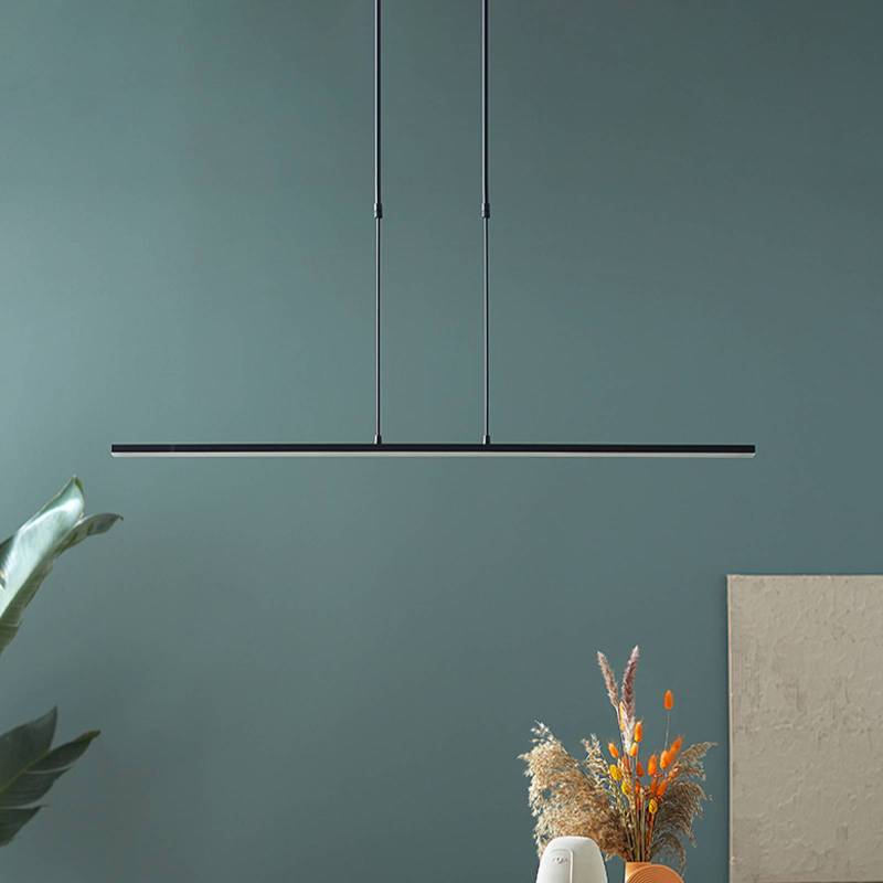 LED-Hängeleuchte Zelena, schwarz, Länge 122cm, Metall, CCT von Steinhauer