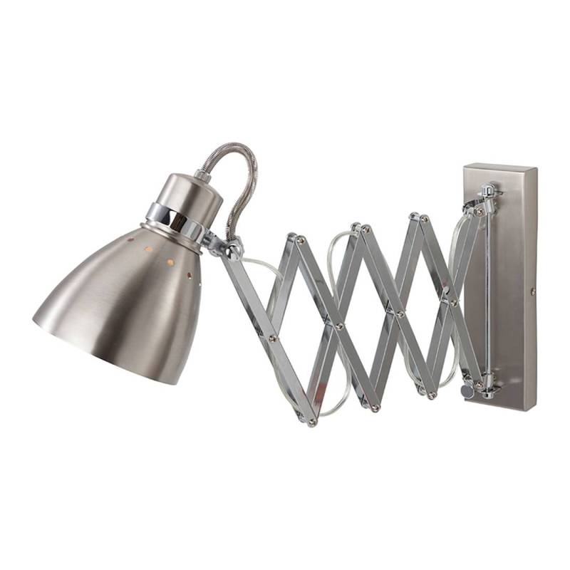 Steinhauer Wandleuchte Spring Modern Nickel Metall Dimmbar 1-flammig E27 13x29x25 cm (BxHxT) von Steinhauer