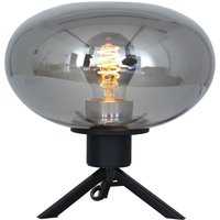Stilvolle Tischlampe Metall Glas in Rauchgrau E27 22 cm von Steinhauer