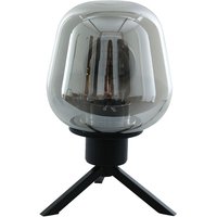 Tischlampe Glasschirm Schwarz Rauchgrau 23 cm elegant von Steinhauer