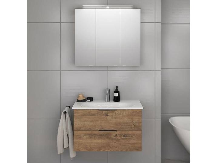 Steinkamp Living 2.0 / GROHE Essence Badmöbel Set 80 cm mit Spiegelschrank 1812385 von Steinkamp