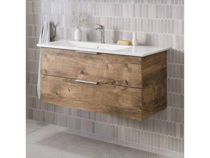 Steinkamp Living 2.0 Waschtischunterschrank 95 cm mit Villeroy & Boch Venticello Waschtisch 100 cm CeramicPlus mit Überlauf, Becken links 2257904 von Steinkamp