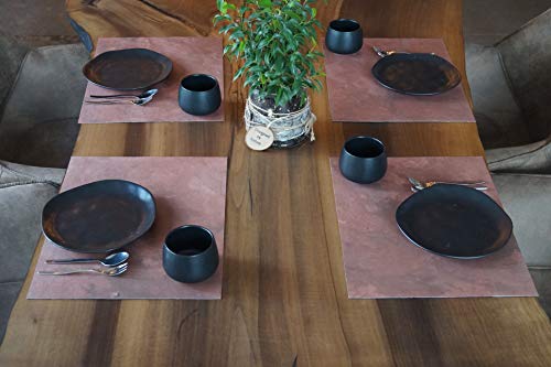 Steinmine - Designmanufaktur Platzset, Platzdeckchen aus Schiefer/Dünnschiefer Größe 40x30 (Tischset Naturstein in 2er Set, 4er Set oder 6er Set abwischbar erhältlich) (Pink Earthcore, 4) von Steinmine - Designmanufaktur