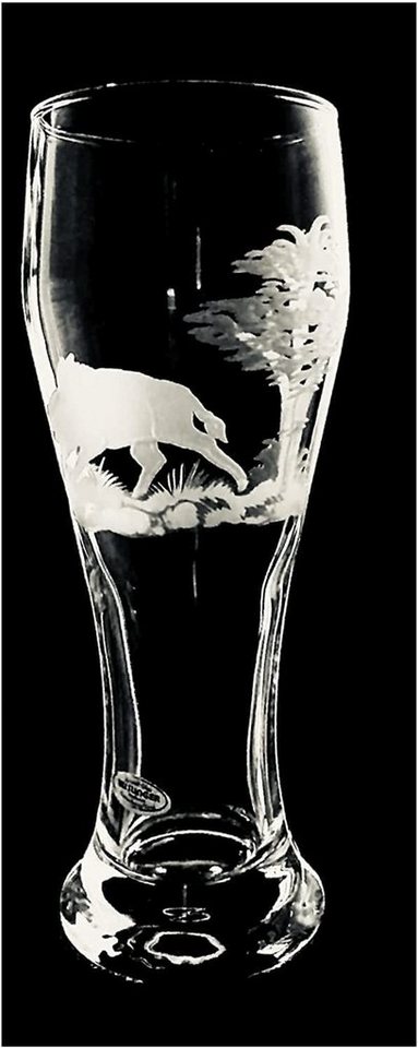 Steinnacher Bärbel Bierglas Weizenbierglas Wildschwein, Glas von Steinnacher Bärbel