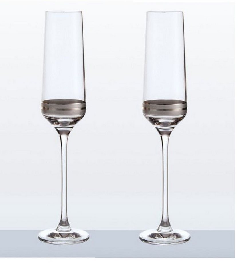 Steinnacher Bärbel Cocktailglas Kisslinger Sektglas Austria Band Platin, Glas von Steinnacher Bärbel