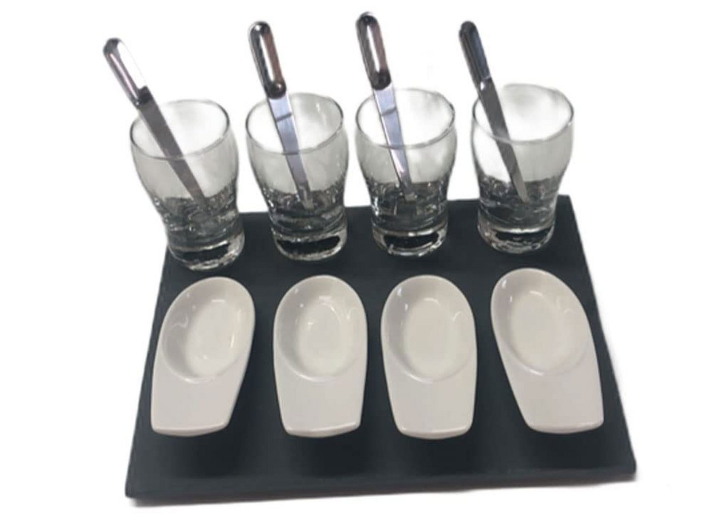 Steinnacher Bärbel Geschirr-Set Antipasti Set Lukullus (13-tlg), Porzellan Glas Schiefer von Steinnacher Bärbel