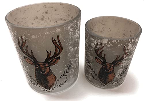 Boltze Windlicht Rudolf 3 Fach Sortiert Beige Braun oder Grün 2 er Set Höhe 8 cm - 10 cm Windlicht (braun) von Steinnacher