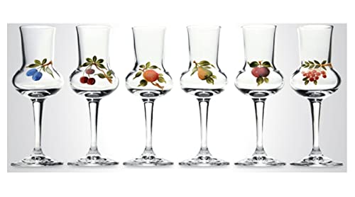 Steinnacher Grappagläser Riserva Obst 6er Set verschiedene Früchte 16cm Likörgläser hochwertige handbemalte Schnapsgläser mundgeblasen von Steinnacher