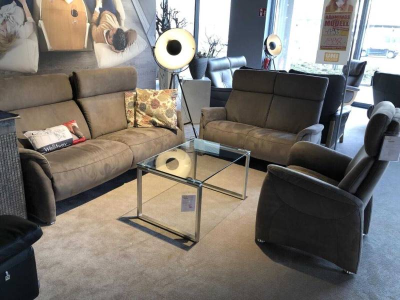 Garnitur Remix Stoff Grau 2 Sofas 1 Sessel von Steinpol