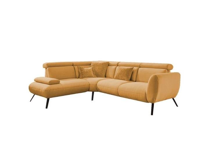 Poco Calais Ecksofa wahlweise mit Armteilverstellung Kopfteilverstellung und motorischer Relaxfunktion in Stoff und Leder gelb und weitere Farben von Steinpol