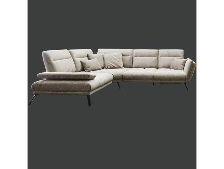 Poco Dayton Ecksofa mit Sitztiefenverstellung einfarbig in braun auch in anderen Farben möglich auf Metallfüßen von Steinpol