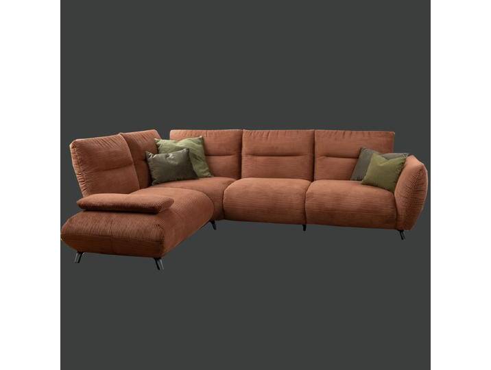 Poco Havanna Cord Ecksofa in braun auch in anderen Farben möglich auf Metallfüßen von Steinpol