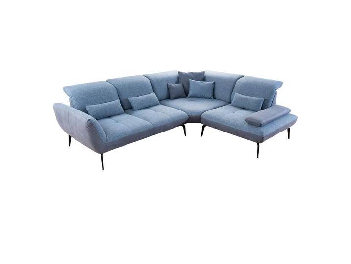 Poco New Jersey Ecksofa inkl. Sitztiefenverstellung in zweifarbigem Stoffbezug in Blau und weiteren Farben sowie optionalen Funktionen wählbar von Steinpol