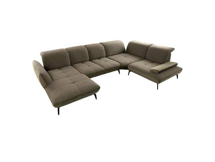 Poco New Jersey Ecksofa mit Sitztiefenverstellung und Longchair links in zweifarbigem Stoffbezug in Grün und vielen weiteren Farben wählbar von Steinpol