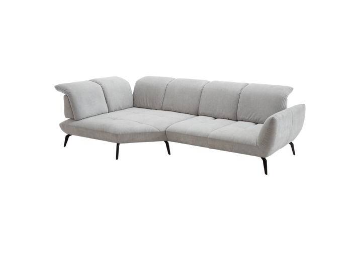 Poco New Jersey Ecksofa mit Trapezabschluss mit Schwenkrücken sowie weiteren Funktionen in zweifarbigem grauen Stoffbezug und weiteren Farben wählbar von Steinpol