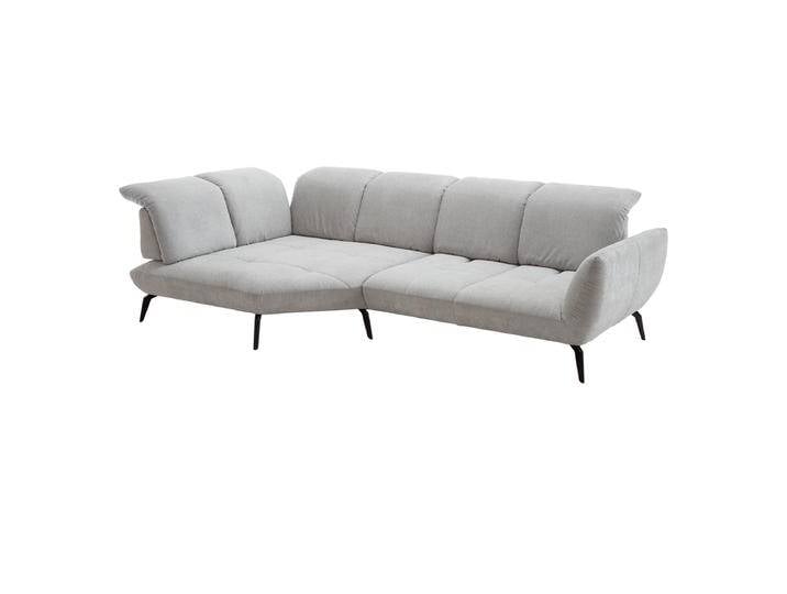 Poco New Jersey Ecksofa mit Trapezabschluss mit Schwenkrücken sowie weiteren Funktionen in zweifarbigem grauen Stoffbezug und weiteren Farben wählbar von Steinpol