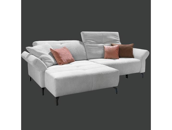 Steinpol Poco Laval 2.0 Cord Ecksofa mit klappbaren Armteilen und Kopfteilen sowie einem motorischen Sitzvorzug in Cord grau viele weitere Farben von Steinpol