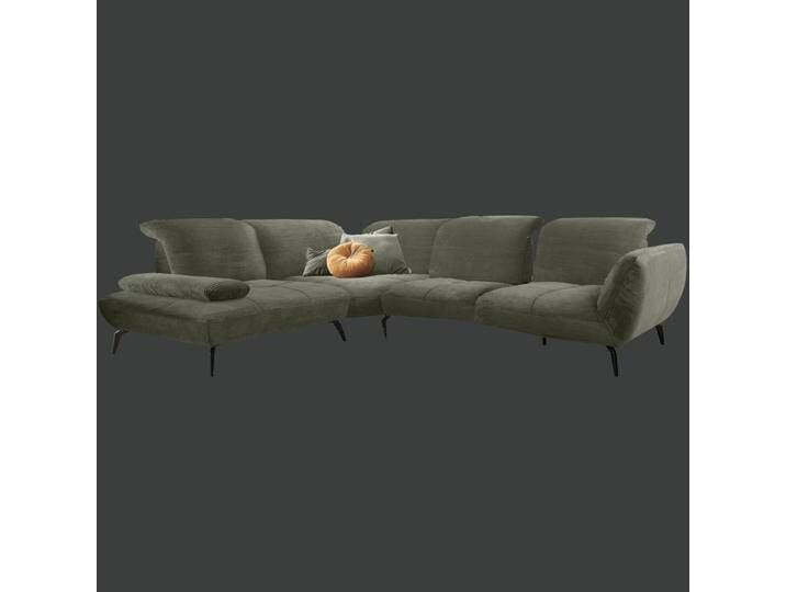 Steinpol Poco New Jersey Cord Ecksofa mit Sitztiefen-, Armteil - und Kopfteilverstellung in grün auch in anderen Farben erhältlich von Steinpol