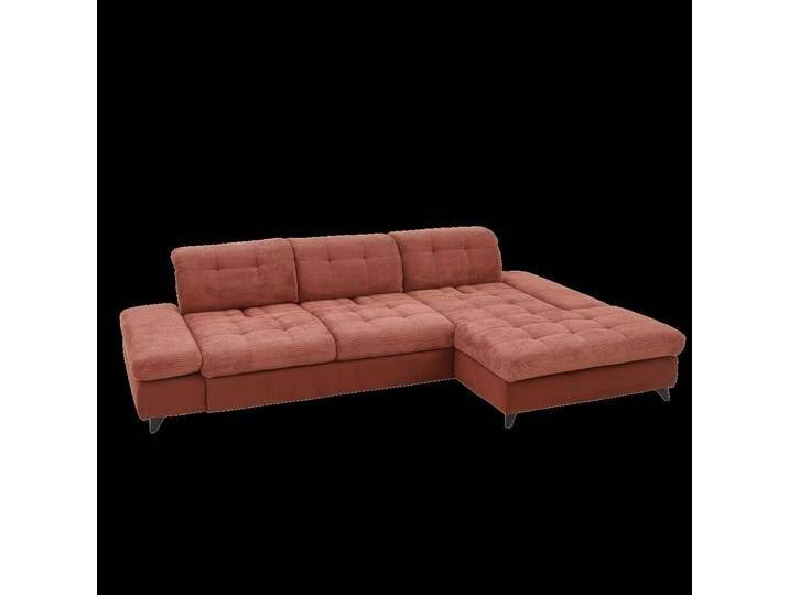 Steinpol Poco Santa Rosa Cord Ecksofa mit Steppung Sitztiefenverstellung und Nierenkissen optional Schlaffunktion flexible Arm- und Kopfteile von Steinpol