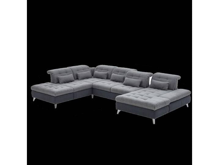 Steinpol Poco Santa Rosa Ecksofa U Form mit Steppung Sitztiefenverstellung und Nierenkissen optional Schlaffunktion flexible Arm- und Kopfteile von Steinpol