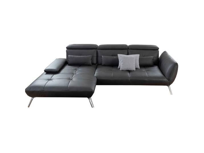 Steinpol Poco Seattle Ecksofa mit Longchair links in farbenfrohem Stoff- oder Echtlederbezug inklusive Schwenkrücken Sitzqualiät wählbar von Steinpol