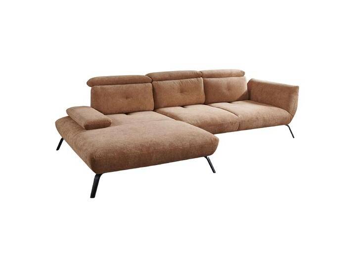 Steinpol Poco Seattle Ecksofa mit Longchair links inkl. Schwenkrücken sowie Armteil- und Kopfteilverstellung in Braun und in weiteren Farben wählbar von Steinpol