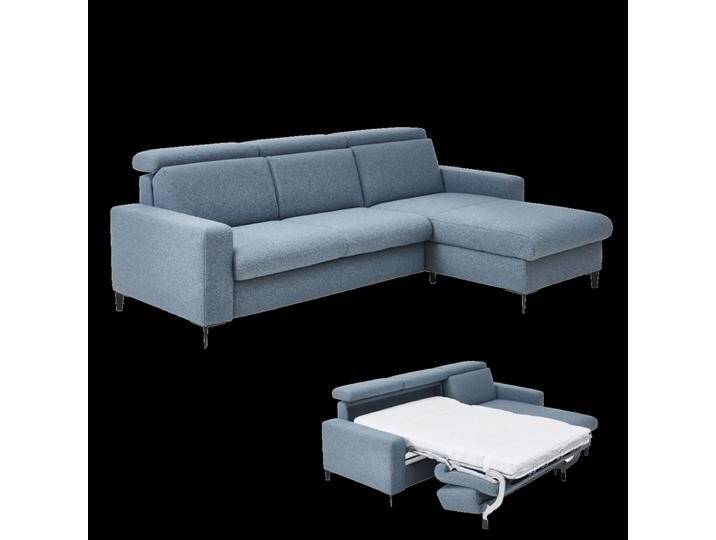 Steinpol Poco Westside Premium Ecksofa in Stoff oder Leder inklusive Lattenrost mit Matratze wahlweise mit klappbaren Armteilen und Kopfteilen von Steinpol