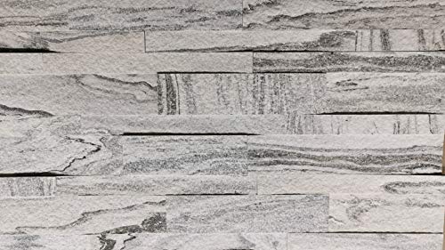 Naturstein 3D Paneele Steinfurnier selbstklebend Klinker Riemchen Wandsteinverkleidung (Stein, 20 x 15 cm) von Steintime