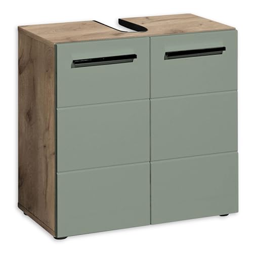36-565-EY WBU Waschbeckenunterschrank VISTA Badschrank unter das Becken in Viking Oak / Schilf Grün ca. 60 x 62 x 31 cm 36-565-EY WBU Waschbeckenunterschrank VISTA Badschrank unter das Becken in Viking Oak / Schilf Grün ca. 60 x 62 x 31 cm von Stella Trading