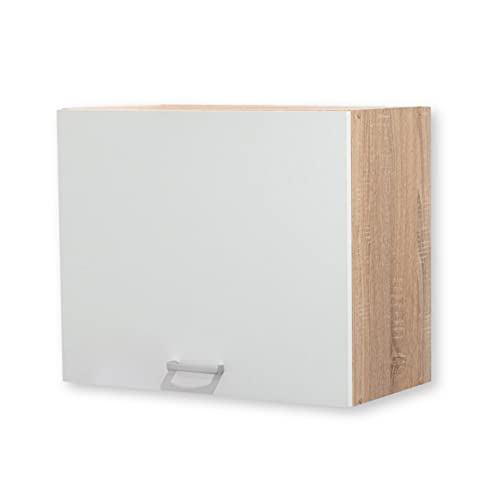 ANDY Moderner Hängeschrank Küche in Eiche Sonoma Optik, Weiß matt - Geräumiger Küchenschrank mit viel Stauraum - 60 x 50 x 31 cm (B/H/T) von Stella Trading