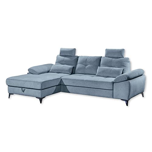 Stella Trading AUCKLAND Ecksofa mit Schlaffunktion, Stoffbezug Denim - Moderne Eckcouch in L-Form mit Bettkasten & verstellbaren Armteilen - 270 x 90 (108) х 170 (B/H/T) von Stella Trading