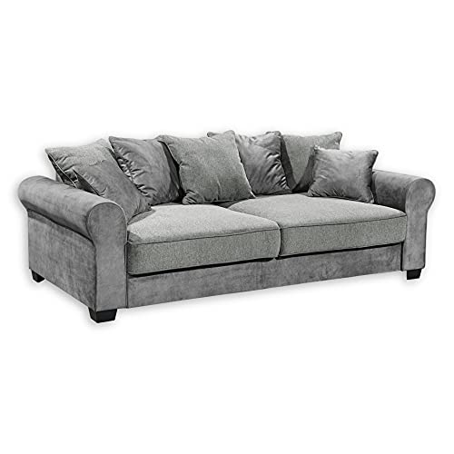 Stella Trading AURELIA Bequemes Schlafsofa mit Bettkasten, Stoffbezug Grau - Klappbares Sofa 2-farbig mit Schlaffunktion - 247 x 95 x 125 cm (B/H/T) von Stella Trading