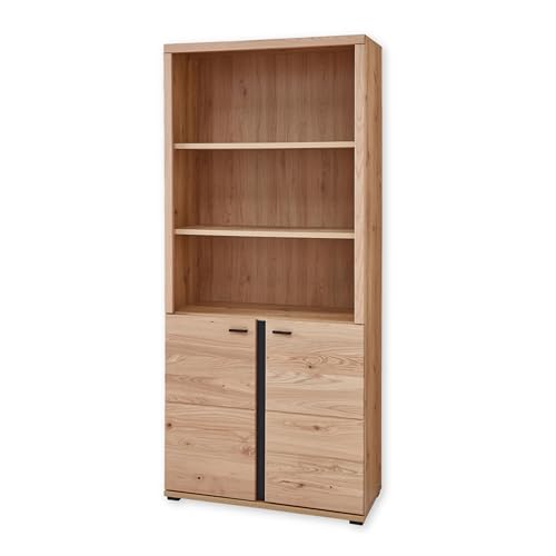 Aktenschrank in Altesche massiv, Old Artisan Oak Optik FSC-zertifiziert - Moderner Büroschrank mit 2 Türen - 90 x 203 x 38 cm (B/H/T) von Stella Trading