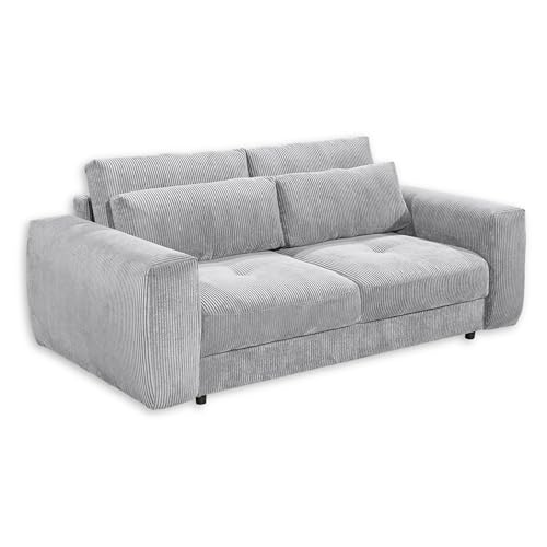 BARURA Big Sofa in Cord-Optik, Dove - Bequeme Wohnzimmer Couch - 214 x 90 (74) х 112 cm (B/H/T) von Stella Trading