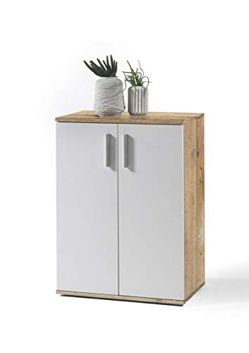 Bobby Kommode in Old Style Optik, Weiß - Modernes Sideboard mit viel Stauraum für Ihren Wohnbereich - 60 x 82 x 35 cm (B/H/T) von Stella Trading