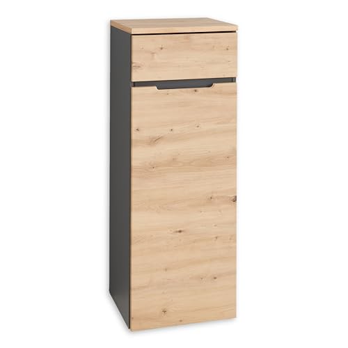 Stella Trading Memphis Aktenschrank in Artisan Eiche Optik, Graphit - Moderner Büroschrank - 45 x 122 x 38 cm (B/H/T) von Stella Trading