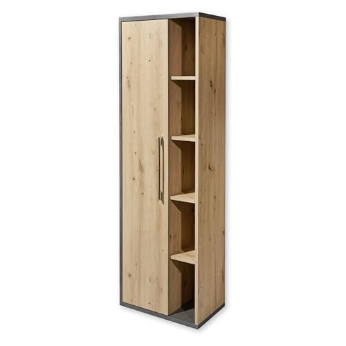 DEINE TANTE EMMA 71-970-AM Nathan Matera Beton Grau/Arisan Eiche Hängeschrank Badschrank Hochschrank ca. 50 x 160 x 31 cm von Stella Trading