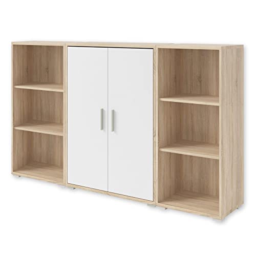 Stella Trading Highboard OFFICE LINE in Eiche Sonoma/weiß glanz von Stella Trading