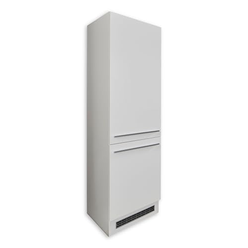 JAZZ 8 Moderner Einbauschrank für Kühlschrank in Weiß Hochglanz - Geräumiger Hochschrank Küchenschrank mit viel Stauraum - 60 x 211 x 57 cm (B/H/T) von Stella Trading