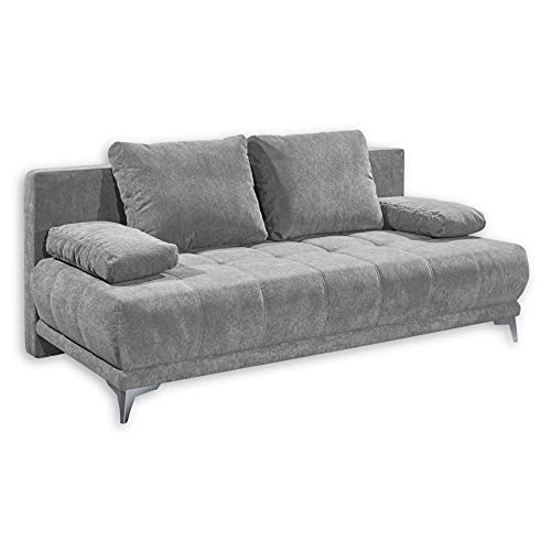 Stella Trading JENNY Bequemes Schlafsofa mit Bettkasten, Stoffbezug Schlamm - Klappbares Sofa mit Schlaffunktion & dekorativer Steppung - 203 x 86 x 101 cm (B/H/T) von Stella Trading