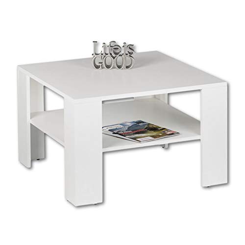 JOKER MINI Couchtisch in Weiß - platzsparender Sofatisch mit Ablage für Ihren Wohnbereich - 70 x 44 x 70 cm (B/H/T) von Stella Trading