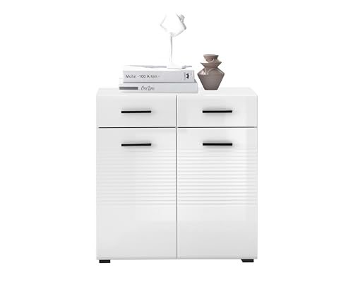 Kommode BC 1065 weiß Hochglanz Front - Moderne Kommode mit viel Stauraum für Ihren Wohnbereich - 80 x 83 x 40 cm Kommode BC 1065 weiß Hochglanz Front - Moderne Kommode mit viel Stauraum für Ihren Wohnbereich - 80 x 83 x 40 cm von Stella Trading