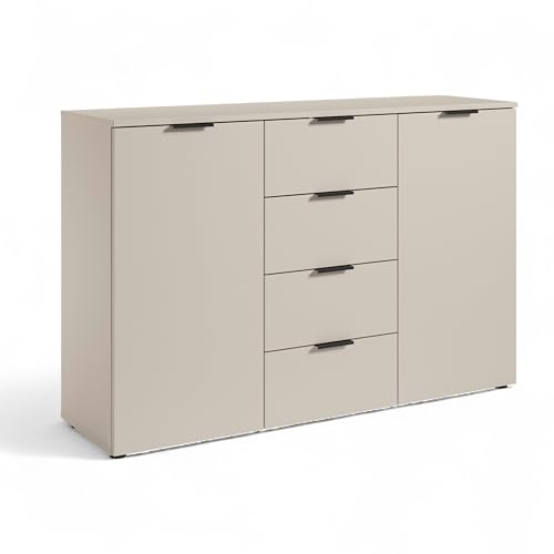 LINZ Kommode in Kaschmir - Modernes Sideboard mit viel Stauraum - 135 x 90 x 40 cm (B/H/T) von Stella Trading