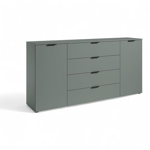 LINZ Kommode in Salbei - Modernes Sideboard mit viel Stauraum - 180 x 90 x 40 cm (B/H/T) von Stella Trading
