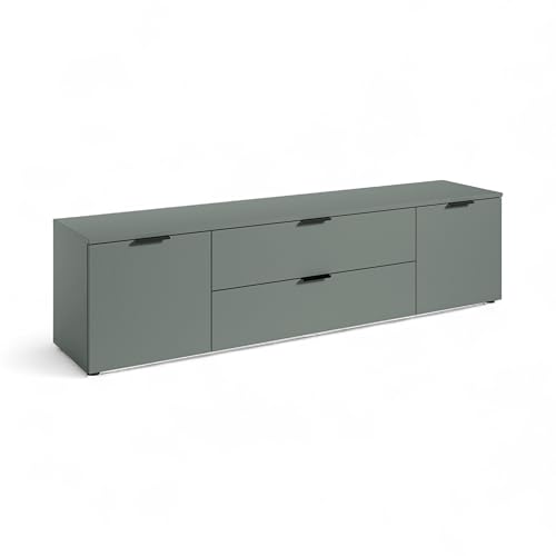 LINZ TV-Lowboard in Salbei - Moderner Fernsehschrank mit Schubladen und viel Stauraum - 180 x 47 x 40 cm (B/H/T) von Stella Trading