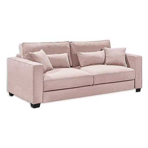 MELVIN Bequemes Schlafsofa mit Bettkasten, Stoffbezug Flamingo - Ausziehbares Sofa mit Schlaffunktion - 232 x 92 x 115 cm (B/H/T) von Stella Trading