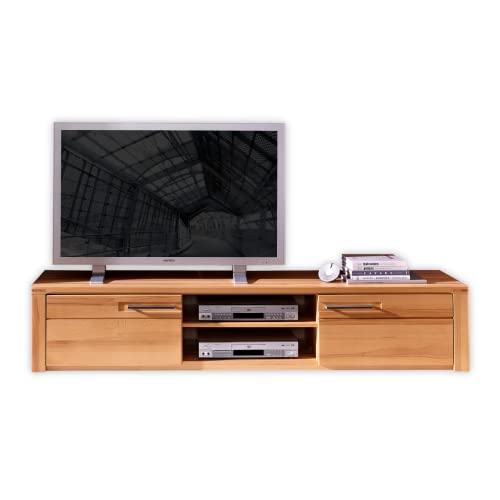 Stella Trading Nature Plus TV-Board teil-massiv aus Kernbuchenholz - hochwertiges Low-Board für Ihr Wohnzimmer - 190 x 36 x 45 cm (B/H/T), Kernbuche von Stella Trading